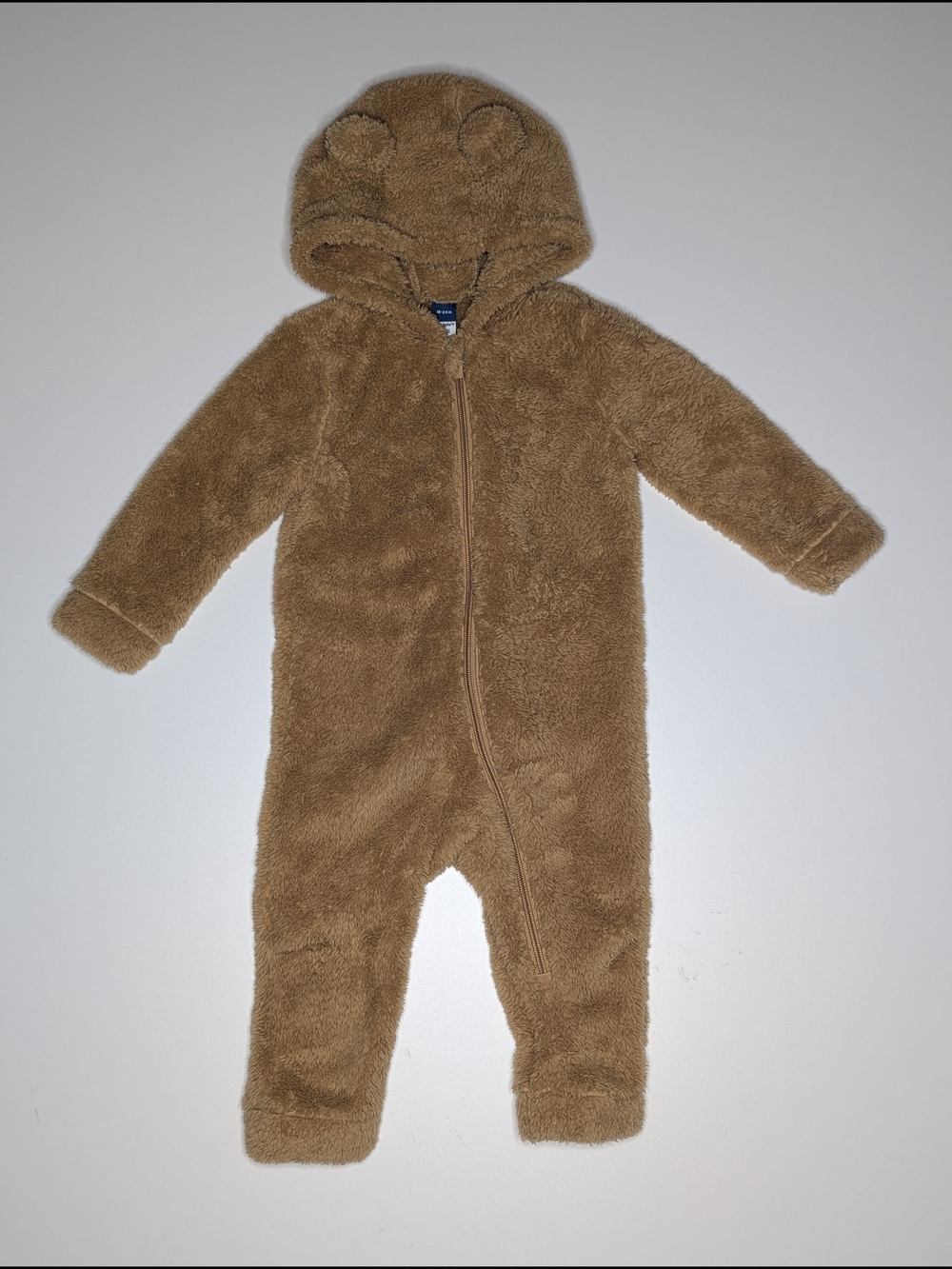 Old Navy Plush Hooded Teddy One-Piece in Light Brown